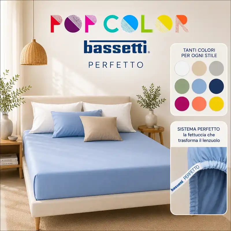 Bassetti PERFETTO Lenzuolo con angoli sganciabili matrimoniale h.30