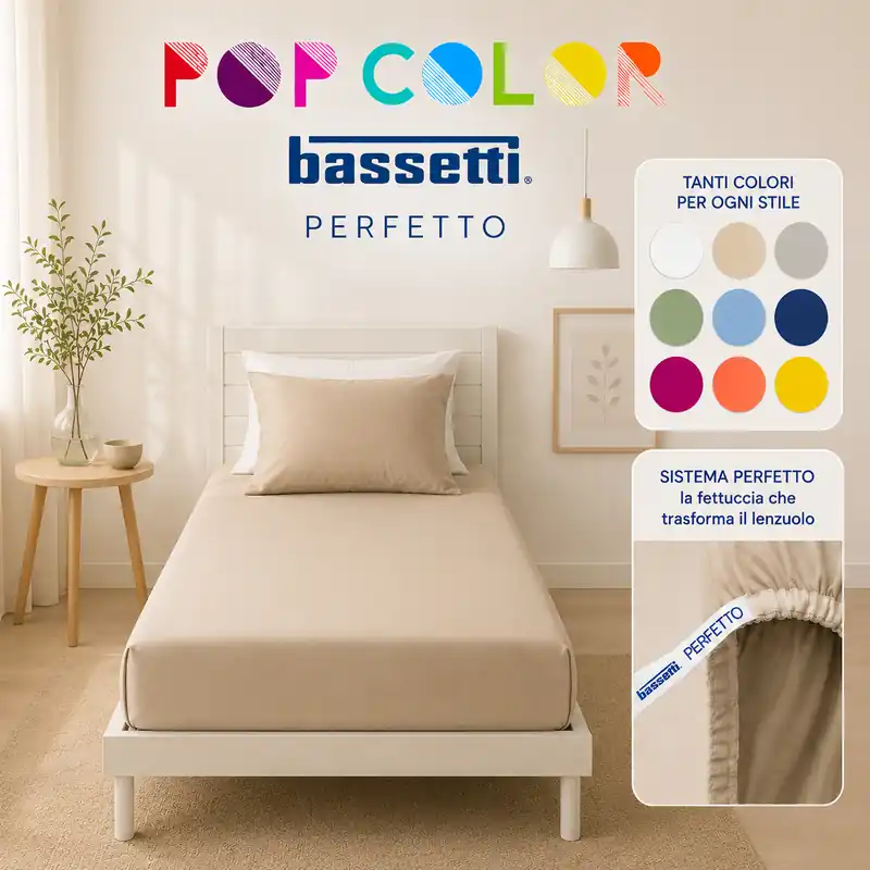 Bassetti PERFETTO Lenzuolo con angoli sganciabili singolo h.30