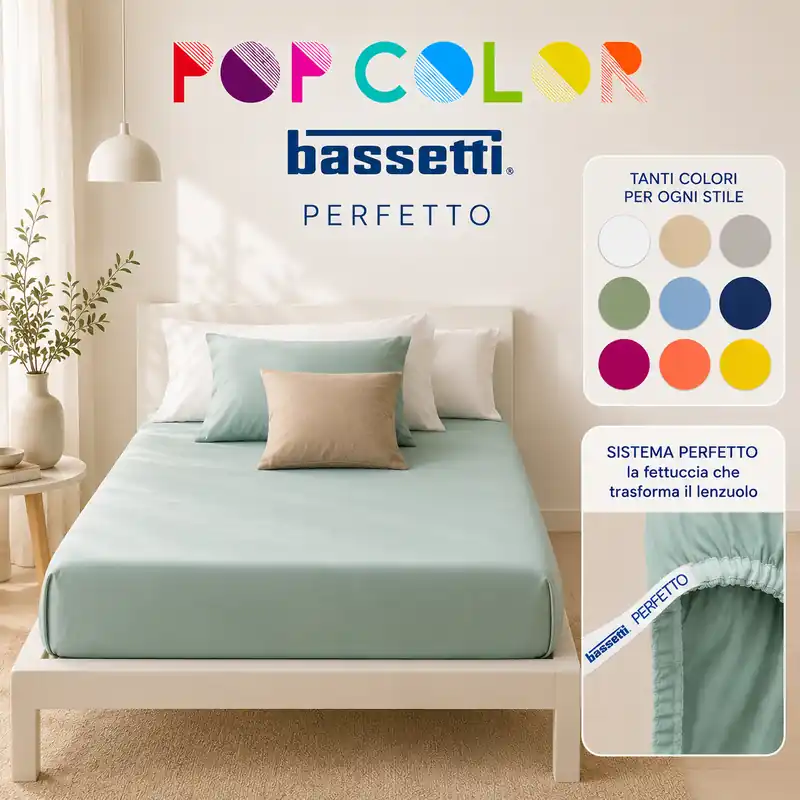 Bassetti PERFETTO Lenzuolo con angoli sganciabili piazza e mezza h.30 cotone
