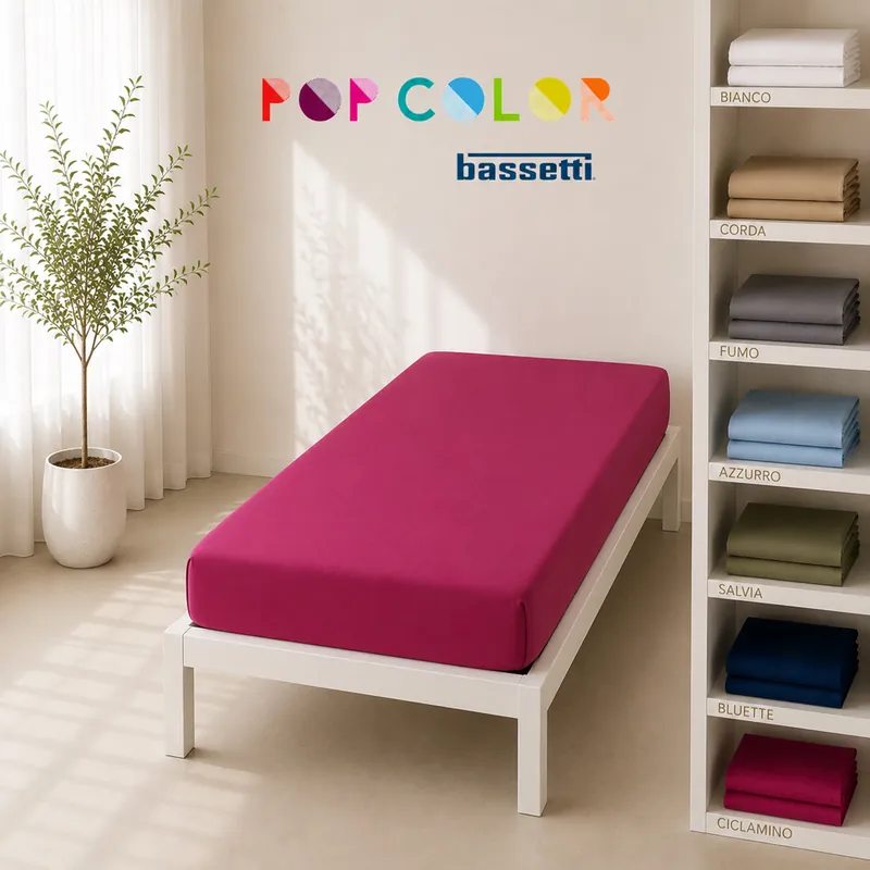 Bassetti Pop Color Lenzuolo con angoli singolo 1 piazza 90x200 - vari colori