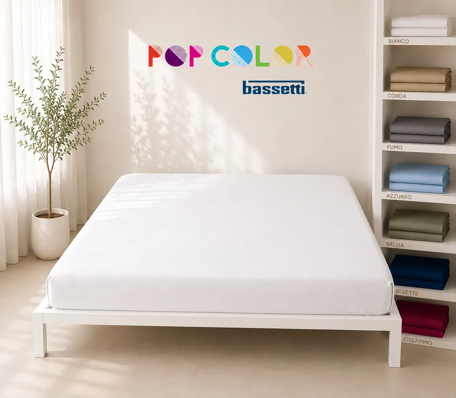 Lenzuolo con Angoli Matrimoniale Bassetti Pop Color Made in Italy