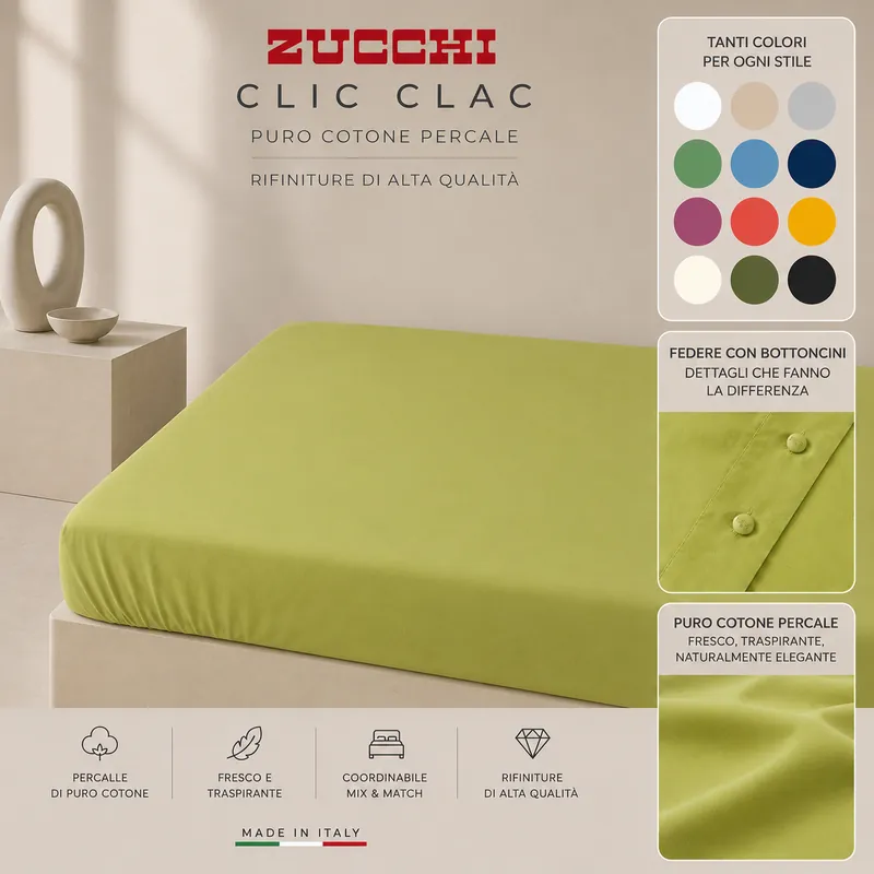 Lenzuolo Angoli Singolo 1 Piazza 90x200 CLIC CLAC Zucchi