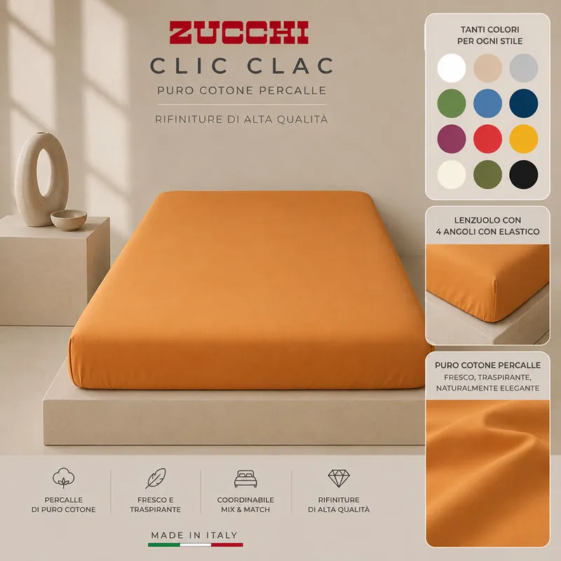 Lenzuolo con angoli piazza e mezza 125x200 CLIC CLAC Zucchi
