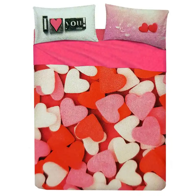 Lenzuola effetto-copriletto BASSETTI CANDIES Regalo di San Valentino