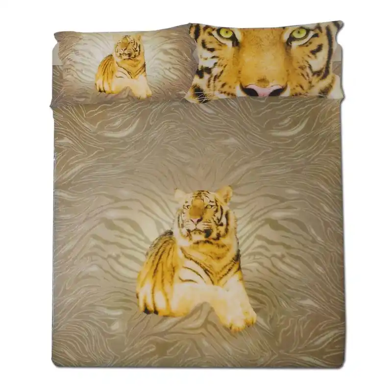 Copripiumino matrimoniale completo 2 piazze Gabel TIGER oro in cotone