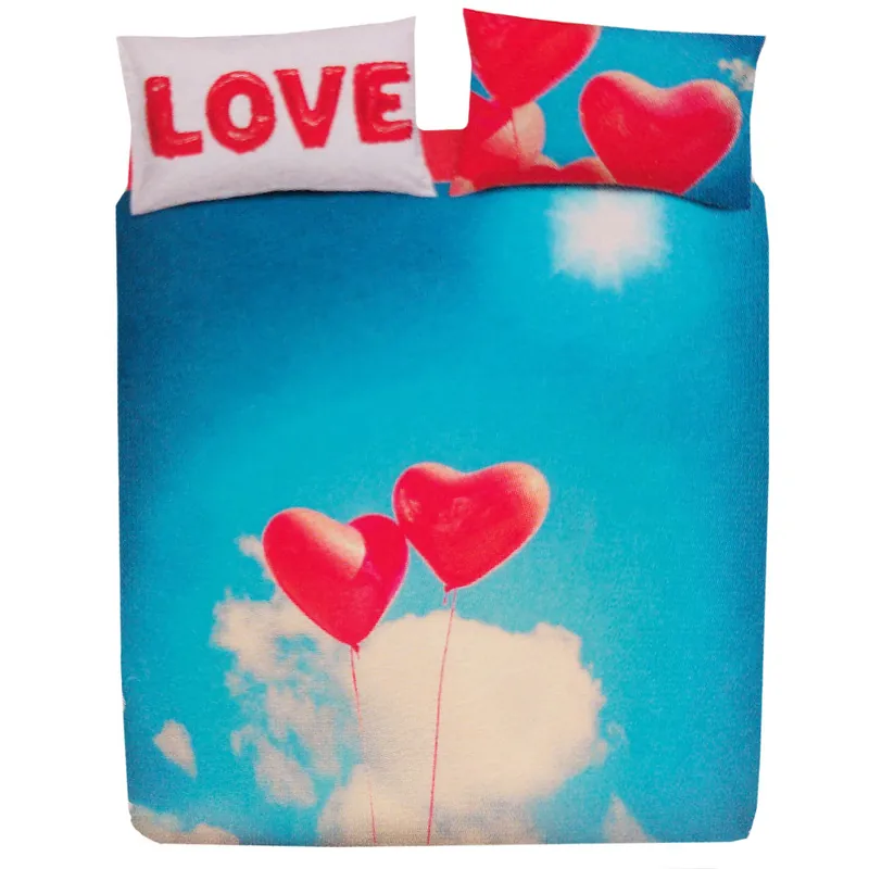 Set Copripiumino BASSETTI FLY WITH ME cuori Regalo San Valentino
