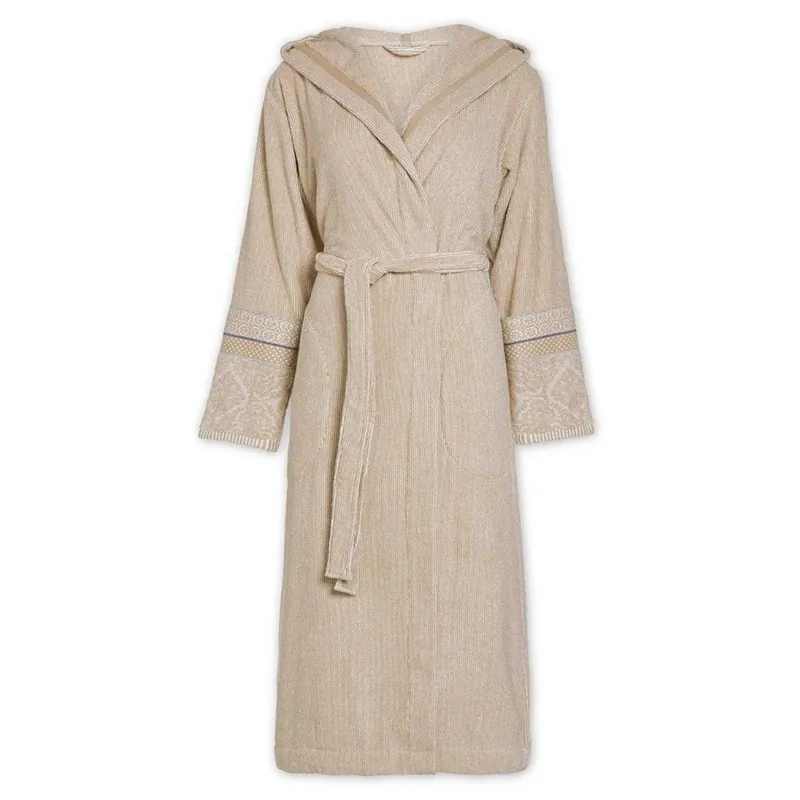 Accappatoio donna con cappuccio PIP STUDIO Soft Zellige spugna khaki