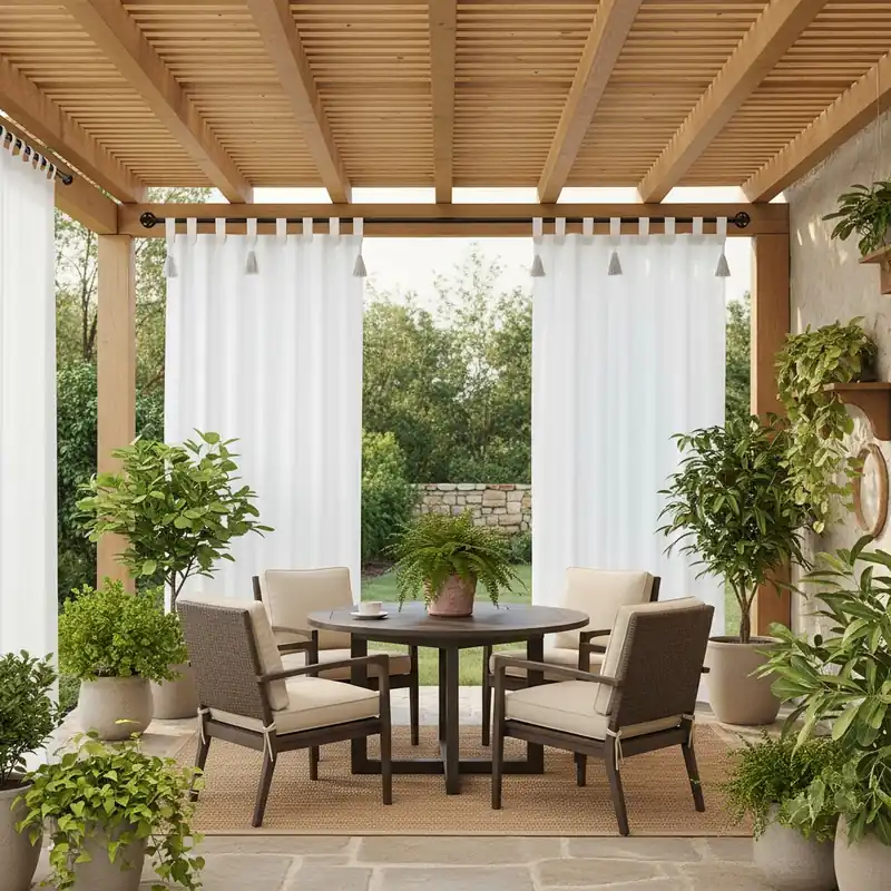 Tenda da bastone con passanti 150x290 cm no-stiro TESSA Bianco