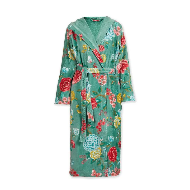 Accappatoio donna spugna con cappuccio PIP STUDIO Good Evening verde