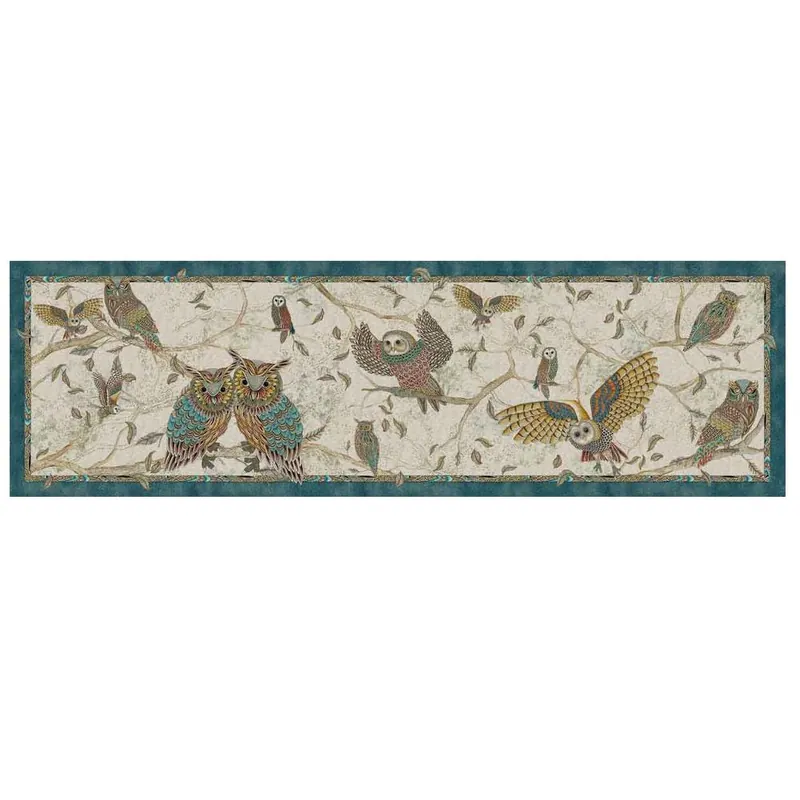 Tappeto arredo antiscivolo scendiletto TESSITURA Toscana CHIU Gufi