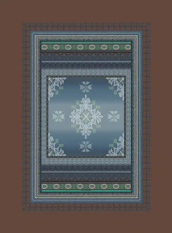 Tappeto arredo da interni Bassetti Granfoulard Olbia B1 blu antiscivolo 110x150
