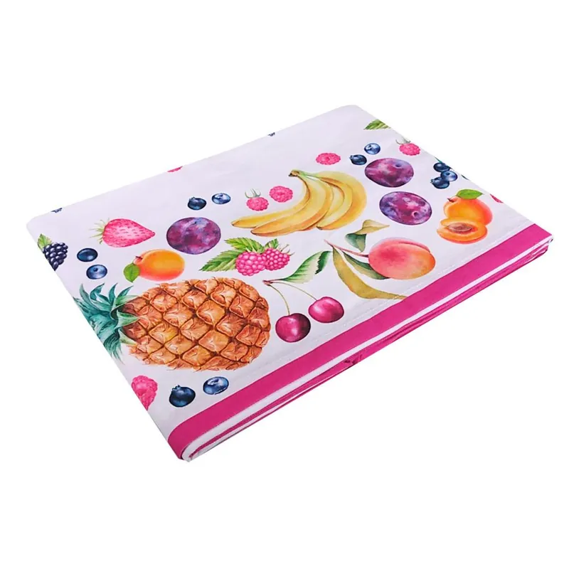 Tovaglia rettangolare x6 o x12 persone Fruit fucsia puro cotone