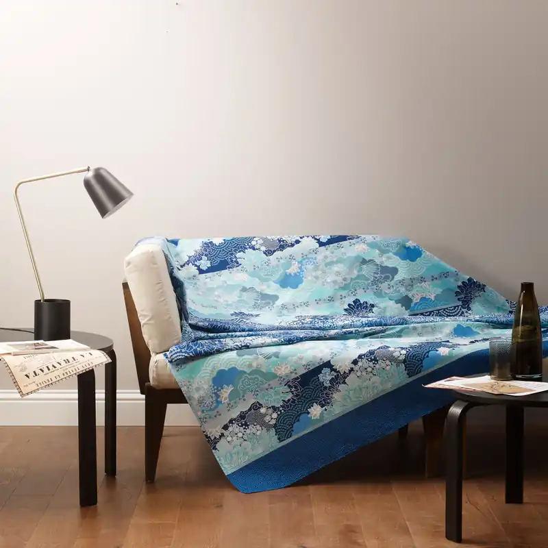 Bassetti Granfoulard MADAMA BUTTERFLY B1 Copritutto Telo Arredo Toni BLU
