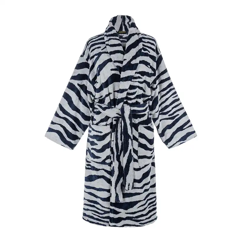 Roberto Cavalli accappatoio spugna con cappuccio unisex ZEB blu