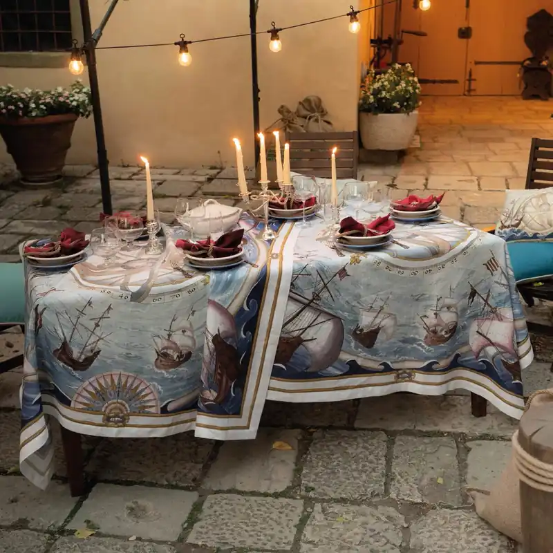 Tovaglia Tessitura Toscana Telerie puro lino BOUNTY caravelle
