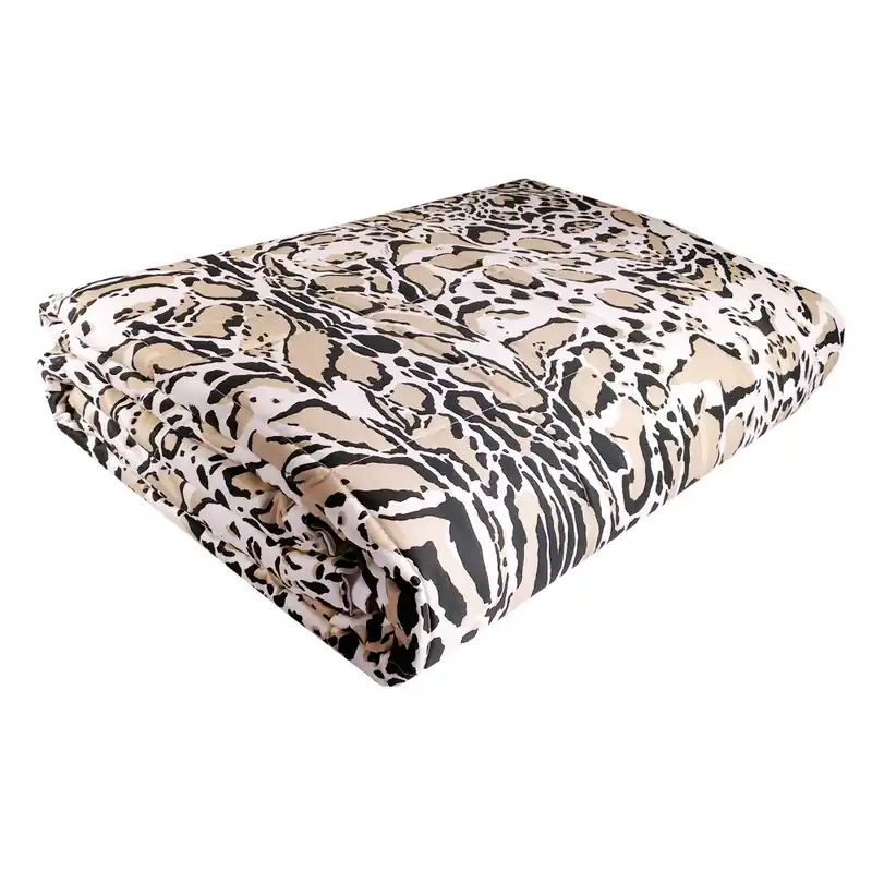 ROBERTO CAVALLI copriletto trapuntato 2piazze LINX avorio animalier