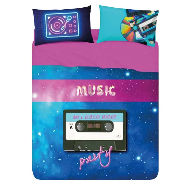 Bassetti Lenzuola-copriletto completo piazza e mezza Music Party Multicolor