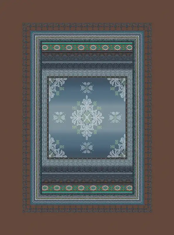 Tappeto arredo Bassetti Granfoulard Olbia B1 blu antiscivolo 150x220