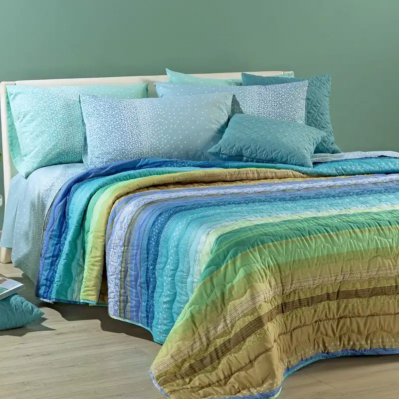 Caleffi Copriletto Primaverile DECOR Microfibra fantasia Bluette multicolor