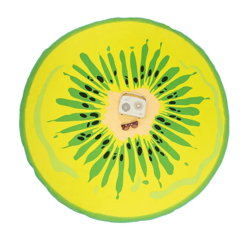 Telo Mare Rotondo Kiwi GIALLO VERDE