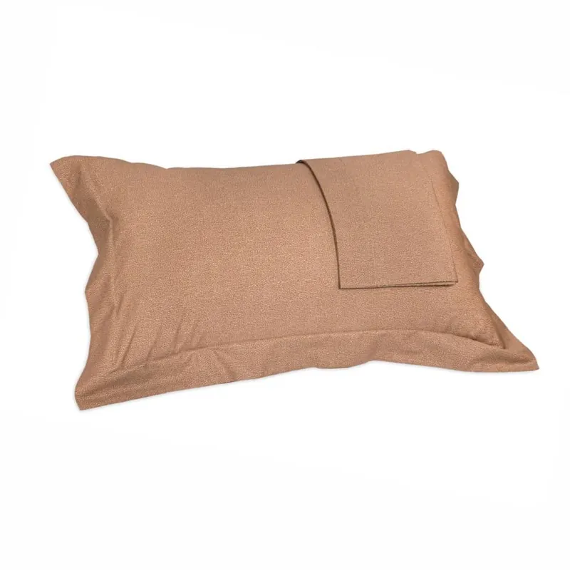 Coppia di federe Borbonese 50x80 Minimal cuoio raso di cotone