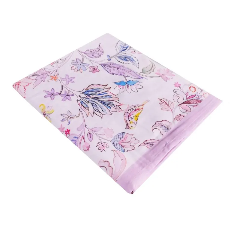 Tovaglia rettangolare x6 o 12 persone cotone Aurora rosa