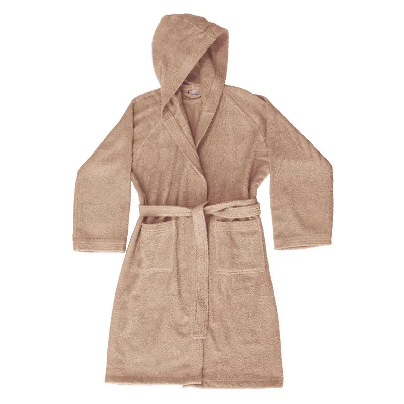 Accappatoio Bassetti UOMO DONNA con cappuccio NOCCIOLA