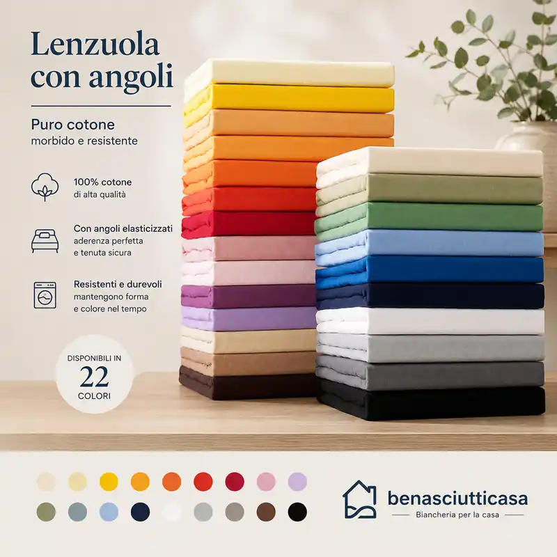 Lenzuola con angoli singole in cotone estensibile JERSEY da 90 a 100cm