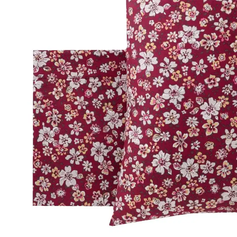 Copripiumino con federa singolo puro cotone Riviera Consiglia bordeaux