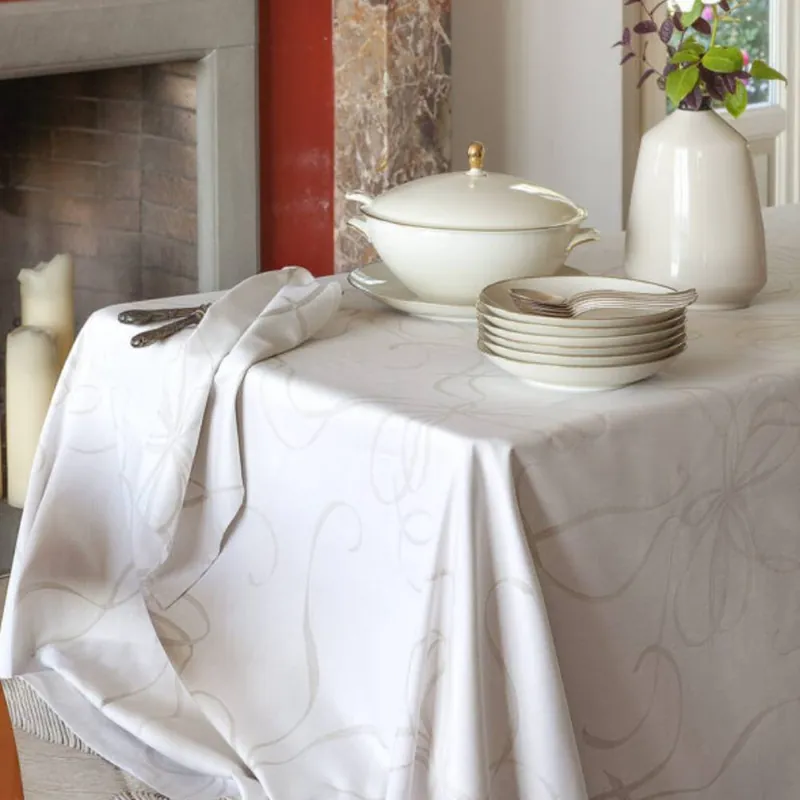Tovaglia rettangolare cotone RANDI Allure jacquard sabbia