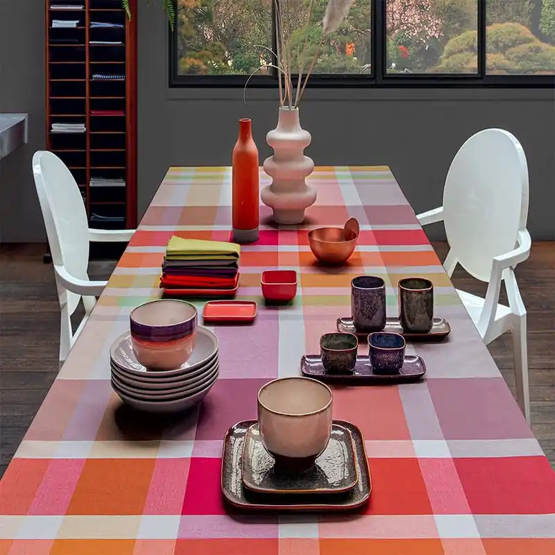 BOSSI CASA Tovaglia 1372 Cotone Tinto Filo MULTICOLOR