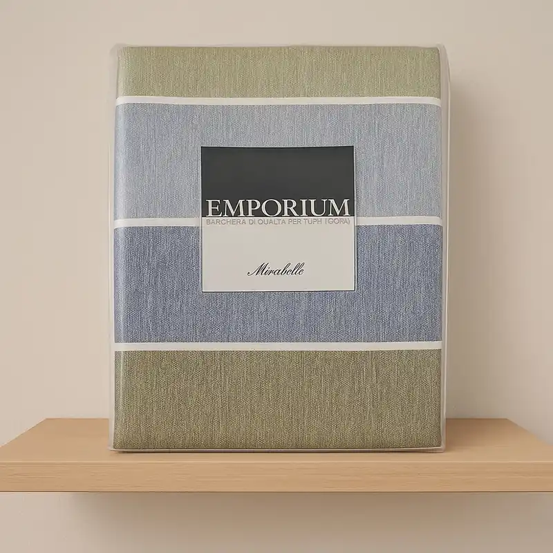 Copripiumino MIRABELLO EMPORIUM Cortina RIGHE BLU e BEIGE