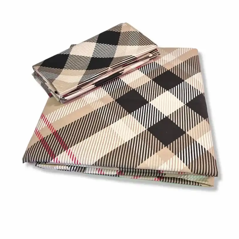 Copripiumino e federa in puro cotone SCOTLAND rosso