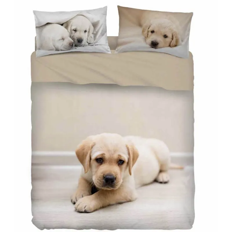 Bassetti lenzuola con effetto copriletto Golden Retriver