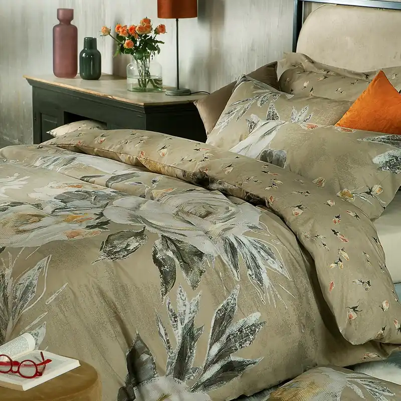 Completo Letto Matrimoniale Percalle RANDI Charlotte Beige