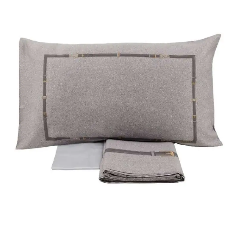 Completo Lenzuola Matrimoniale Raso BORBONESE Belt GRIGIO FERRO