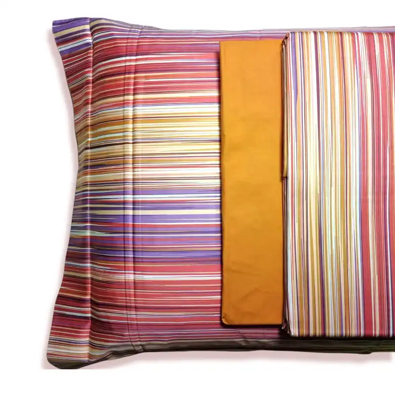 Completo Copripiumino Matrimoniale Raso MISSONI HOME Leopoldo 159 RIGHE