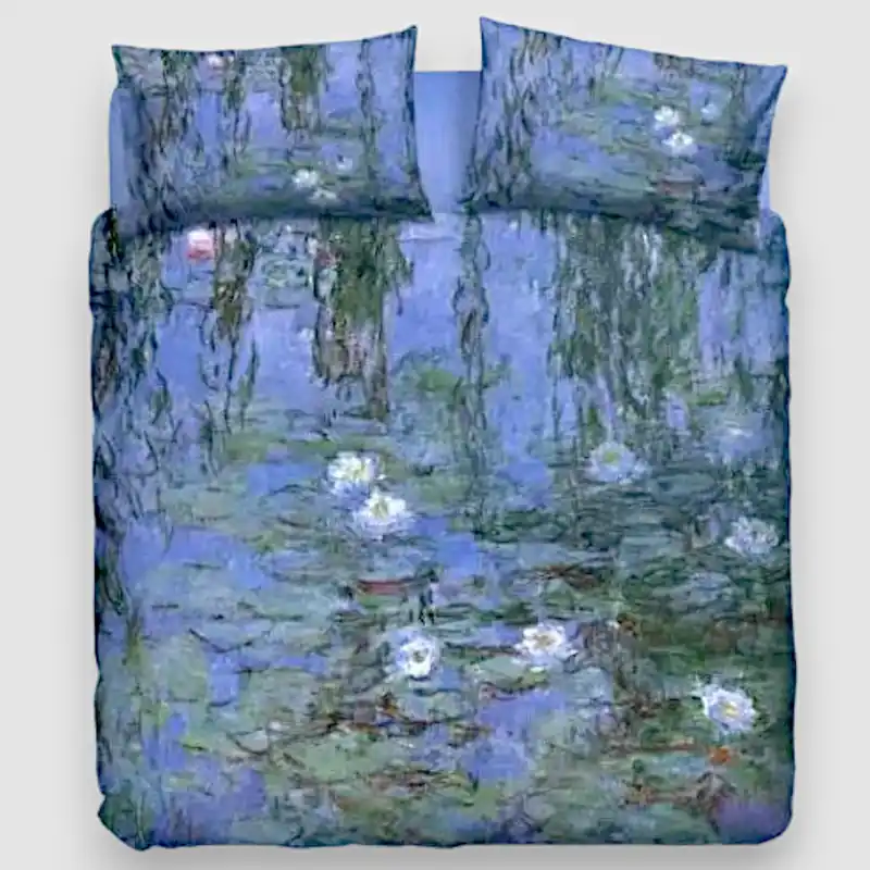 Copripiumino Matrimoniale Bassetti Arte 'Le Ninfee di Monet' - Blu