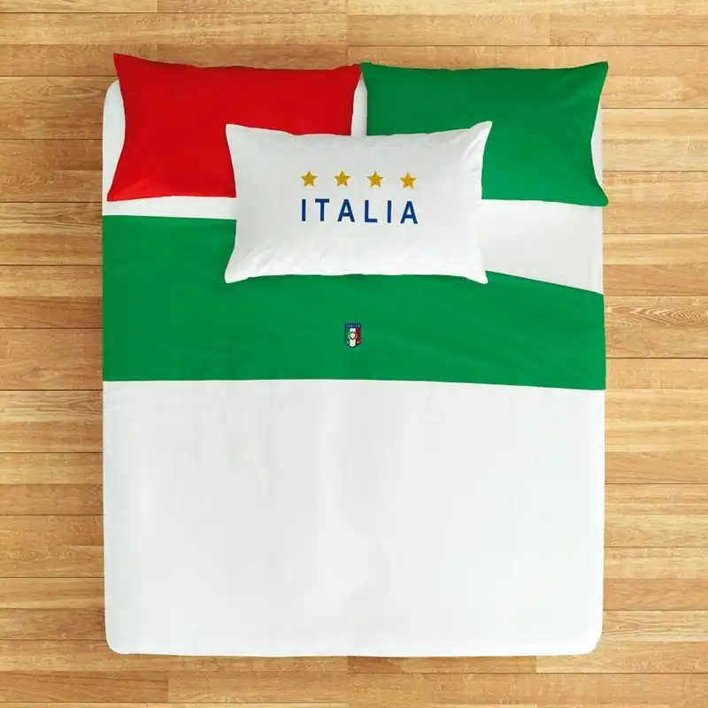 Completo lenzuola Matrimoniale ZUCCHI FIGC Tricolore Italia