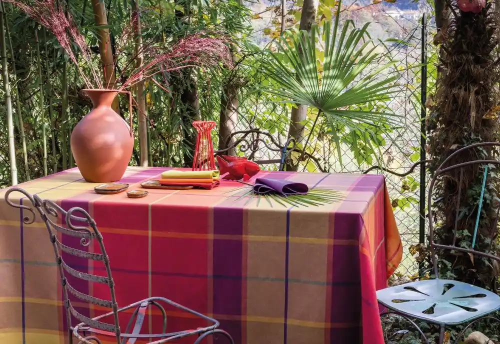 BOSSI CASA Tovaglia 1387 Cotone Tinto Filo MULTICOLORE