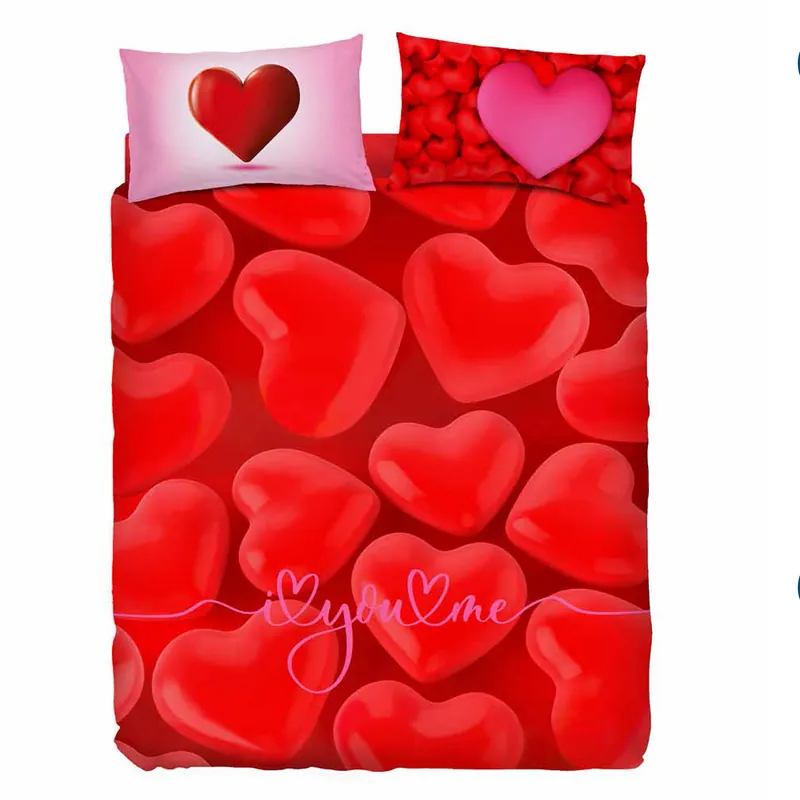 Completo copripiumino Bassetti SHINY HEART stampa digitale