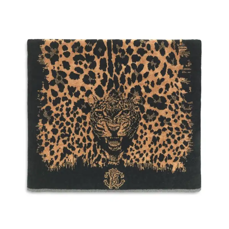 Roberto Cavalli telo mare Wild Jaguar Bruciato in spugna