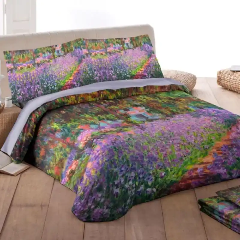 Set Copripiumino Matrimoniale Raso TESSITURA RANDI Giverny MONET