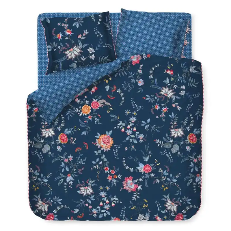 Completo Lenzuola Matrimoniali PIP STUDIO Flower Festival BLU