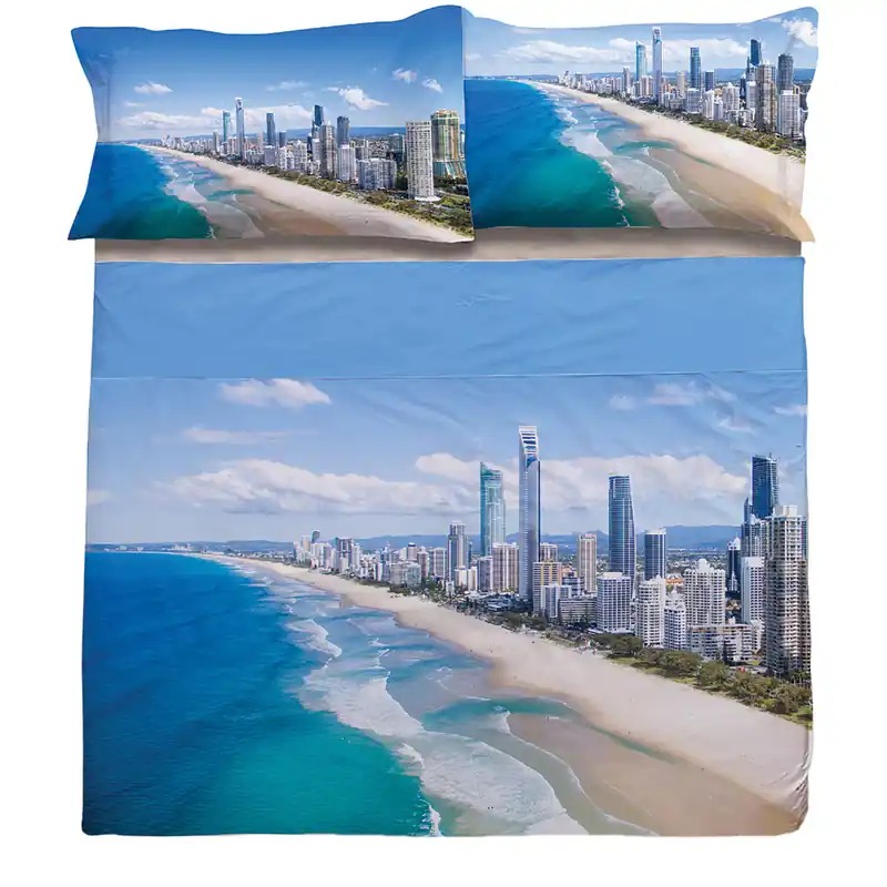Completo lenzuola uso Copriletto Letto Matrimoniale Gold Coast