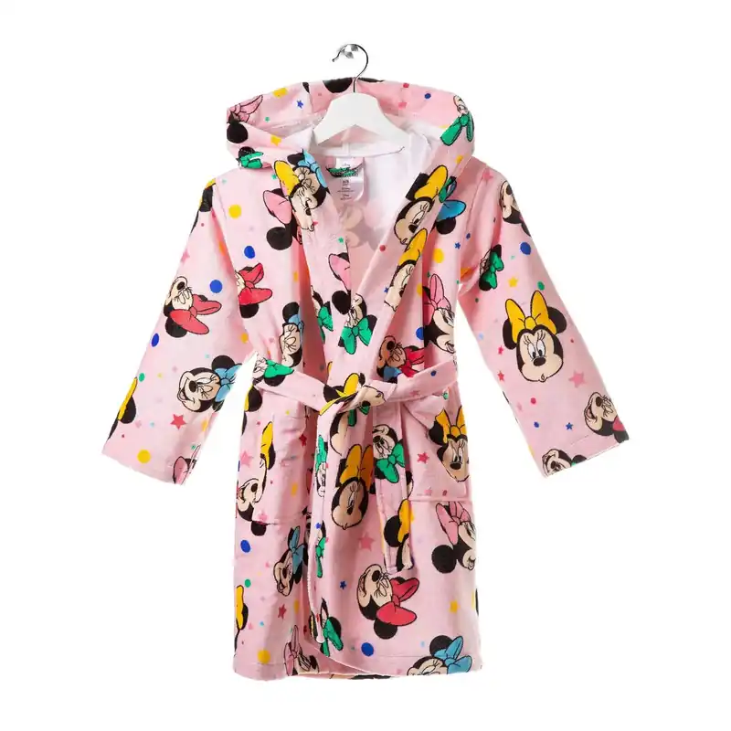 Accappatoio Minnie fiocco DISNEY Bambina rosa con cappuccio