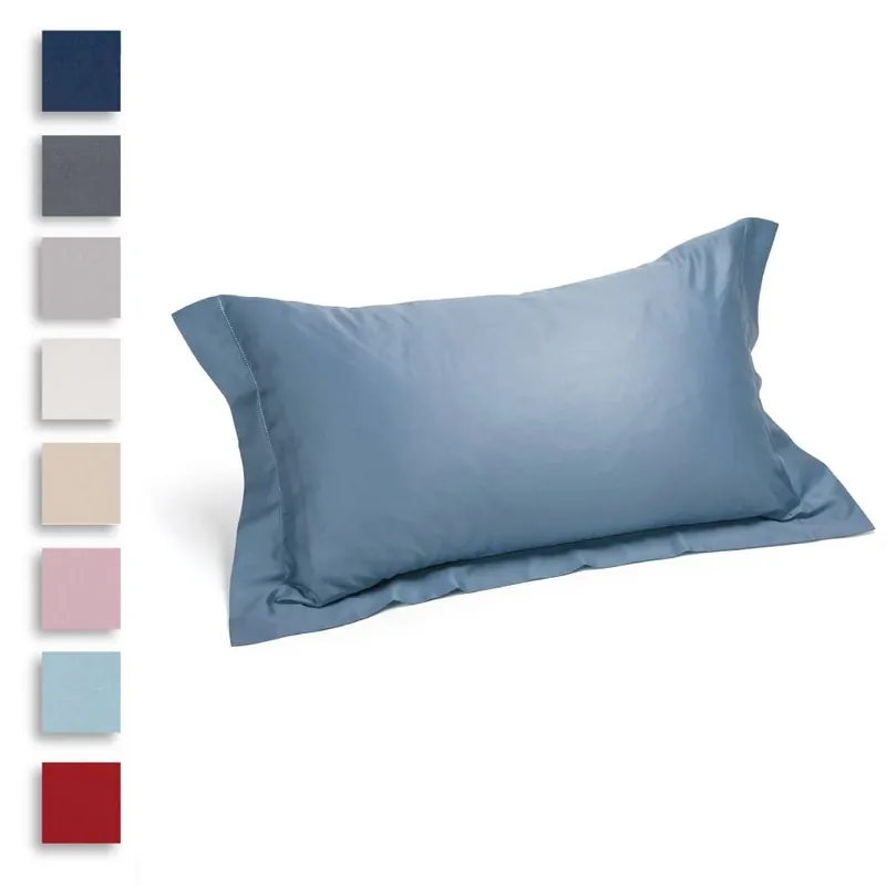 Coppia di federe RASO di cotone con 3 volani 50x80 RARUS