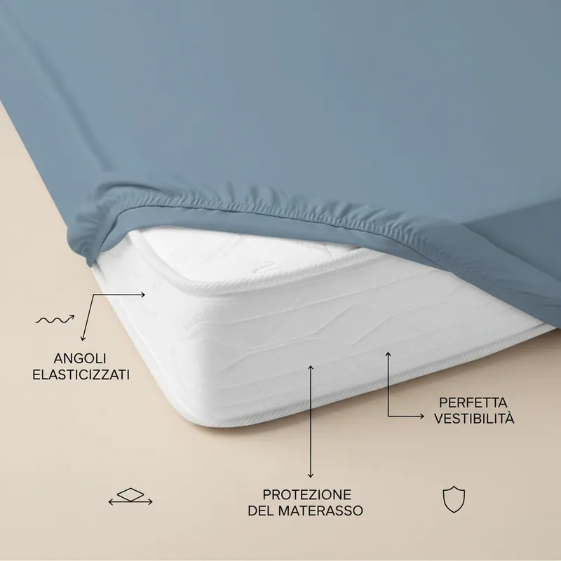 Lenzuolo sotto raso con angoli matrimoniale SOMMA Jewel