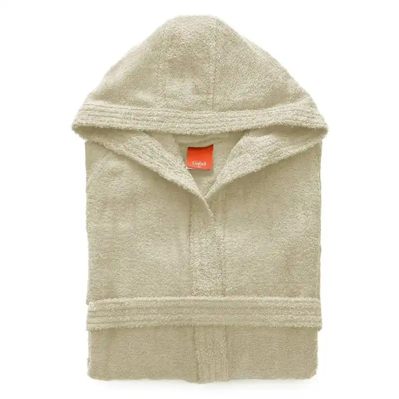 Accappatoio cappuccio UNISEX in spugna GABEL Tinta unita ecrù