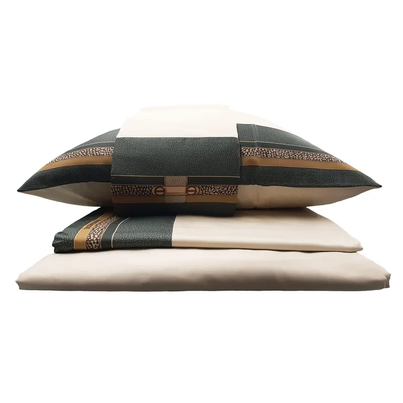 Lenzuola Borbonese completo matrimoniale in raso ASCOT verde